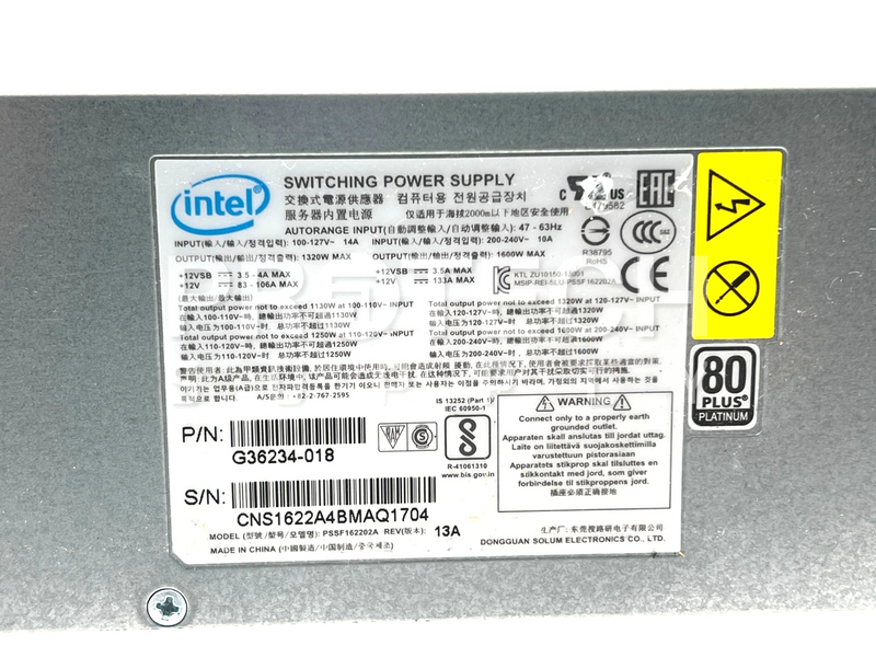Load image into Gallery viewer, Intel G36234-018 Switching Power Supply with WARRANTY
