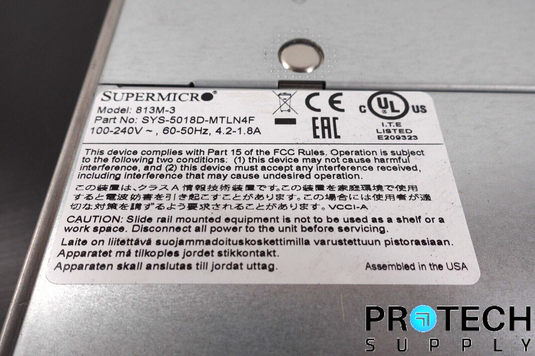 Supermicro SYS-5018D-MTLN4F Super Server 100-240V~ with WARRANTY