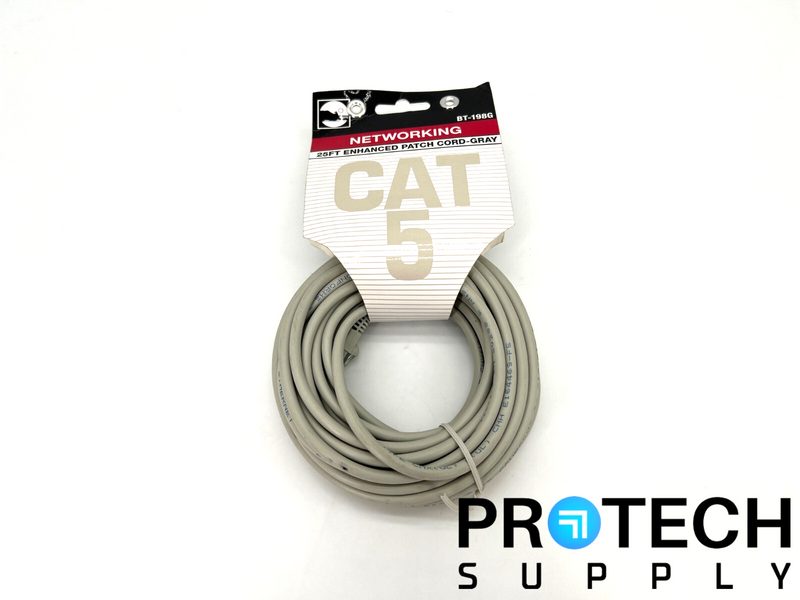 Load image into Gallery viewer, CAT5 BT-198G Networking Enhanced Patch Cord-Gray 25ft NEW with WARRANTY

