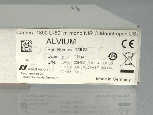 (10 Pack) Allied Vision Alvium Noir Camera 1800 U-501m NIR C-Mount