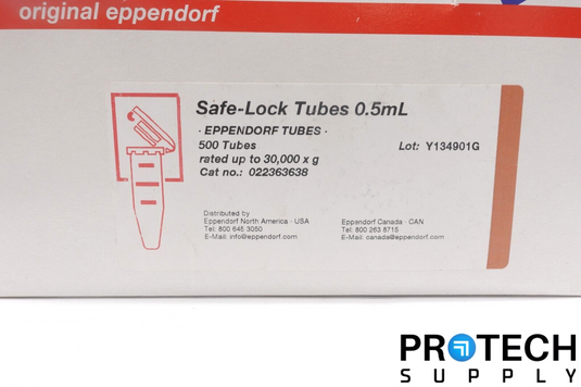 500/Case Eppendorf 022363638 Safe-Lock Microcentrifuge Tube 0.5mL NEW