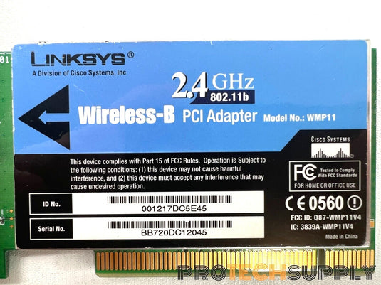 Linksys WMP11 Wireless-B PCI Adapter Network Card Q87-WMP11V4 with WARRANTY 