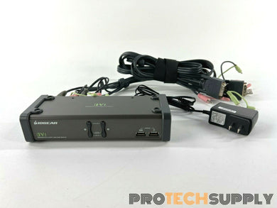 IOGEAR GCS1102 Mniview DVI 2-Port USB KVMP Switch With Power and Adapter Cables