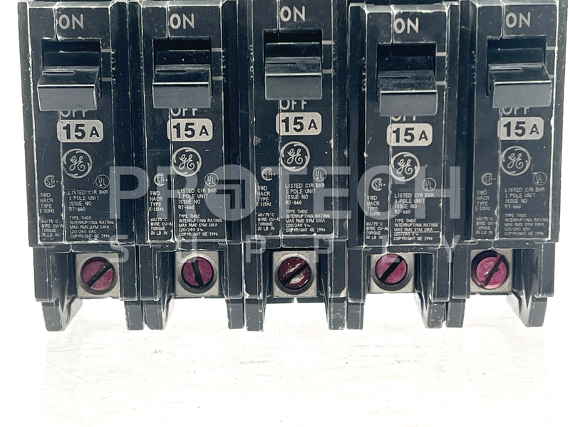Load image into Gallery viewer, (Lot of 5) GE 15 A 1-Pole Circuit Breaker with WARRANTY
