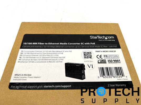 StarTech MCM110SC2P 10/100 MM Fiber to Ethernet Media Converter NEW w/ WARRANTY