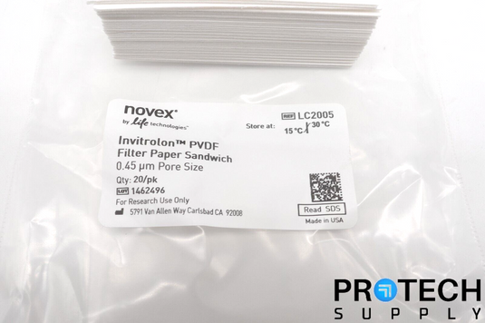 20/Pk INVITROGEN LC2005 Invitrolon PVDF Filter Paper Sandwich 0.45μm NEW