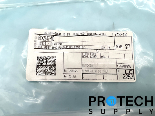 Amphenol 115101-19-06.00 Cable Coaxial BNC to BNC NEW with WARRANTY