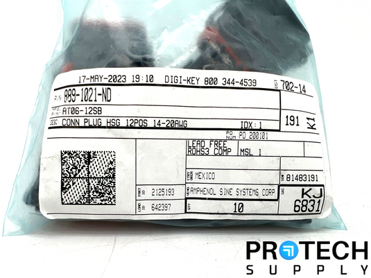 7/Pk Amphenol 12 Rectangular Connectors 889-1021-ND with WARRANTY
