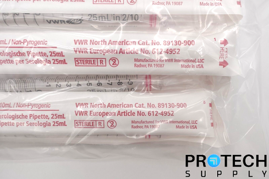 (Case of 200) VWR 89130-900 Disposable Serological Pipets 25mL NEW with WARRANTY