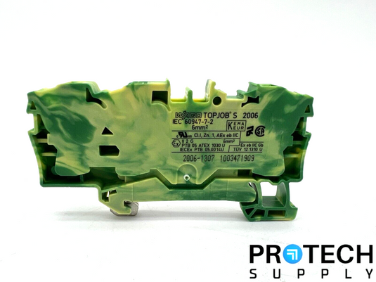 WAGO 2006-1307 Terminal Block Connector 3 Position Ground NEW