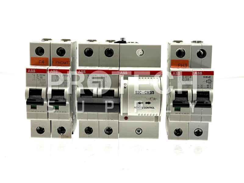 Load image into Gallery viewer, (Lot of 5) Misc ABB Circuit Breaker S2C-CM2/3 / S201M-C16 / S201M-C2 / D201M-C25

