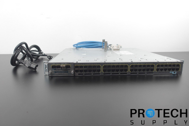 Cisco WS-C3750X-48PF-S 48-Port Gigabit IP Base Switch w/ Cables w/ WARRANTY