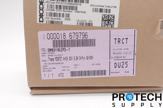 3000/Reel Diodes Inc DMN3110LCP3-7 MOSFET N-Channel 30V 3.2A 3DFN NEW & WARRANTY