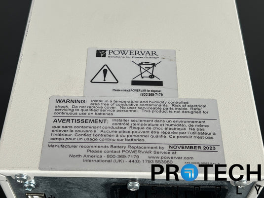 PowerVar 50080-94R Uninterruptible Power Supply + Power Cable with WARRANTY