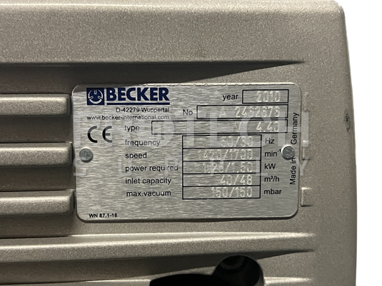 Becker FDR 90S/95/4 P Vacuum Pump with WARRANTY