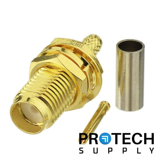 L-com BAC503 SMA Connector Plug 50Ohms Panel Mount Crimp NEW with WARRANTY