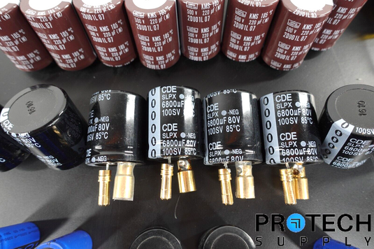 Lot of Various Capacitors Nichicon 6800uF + 1000uF + 220uf + 150uF
