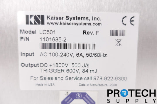 Kaiser Systems Capacitor Charging Power Supply LC501 with WARRANTY
