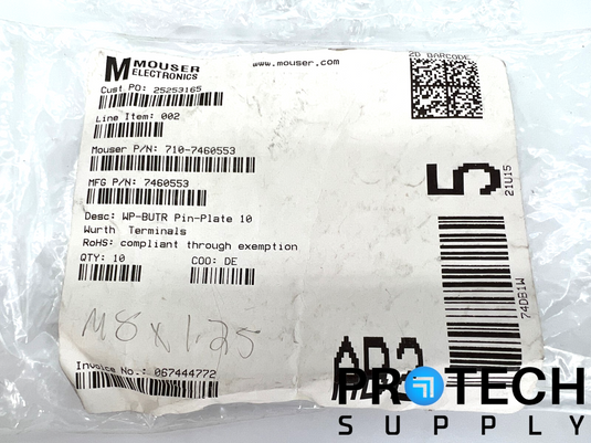 (9/Pk) Wurth Elektronik 7460553 Screw Terminal Pin-Plate 10