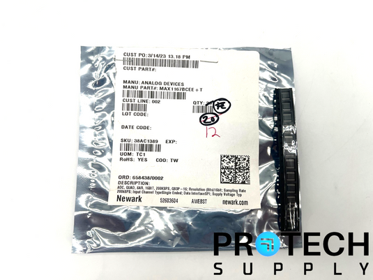 (15/Pk) Analog Devices MAX1167BCEE+ Analog to Digital Converter with WARRANTY
