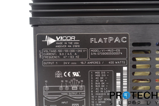 Vicor VI-MU3-EQ FlatPAC Power Supply 24V 400W with WARRANTY