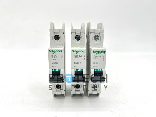 Lot of 3 Schneider Electric 60120 Circuit Breaker Multi 9 with WARRANTY