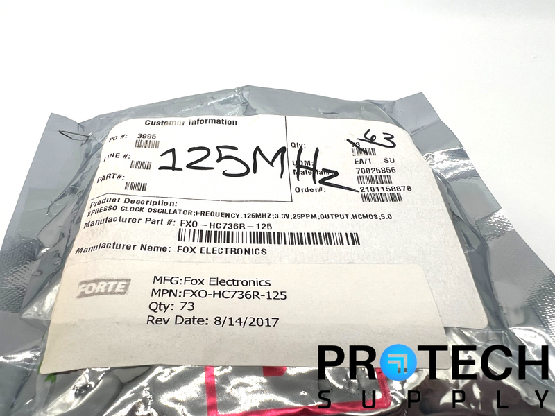 Load image into Gallery viewer, (63/Pk) Fox Electronic&#39;s XpressO FX0-HC736R-125 Clock Oscillators with WARRANTY
