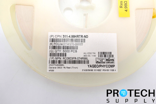 (Qty 5000) Yageo RC0603FR-074R99L Resistor Reel NEW with WARRANTY