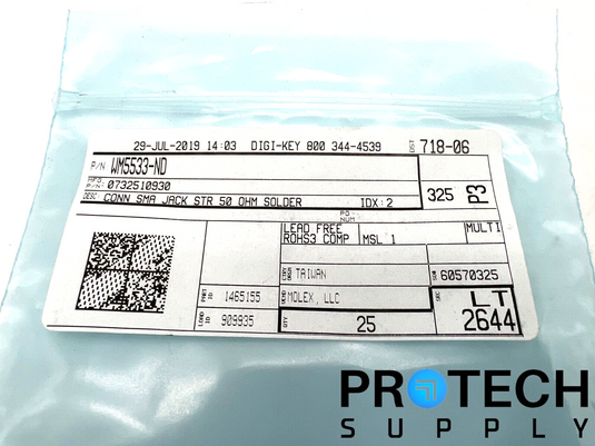 25/Pk Digi-Key WM5533-ND SMA Connector Jack NEW with WARRANTY