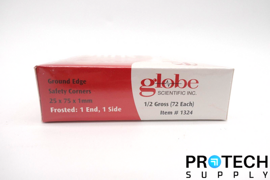 (72/Pk) Globe 1324 Microscope Slide 25 x 75 mm Frosted End NEW with WARRANTY