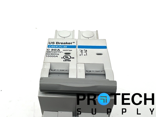 (Lot of 2) US Breaker C60X2C30 Circuit Breaker with WARRANTY