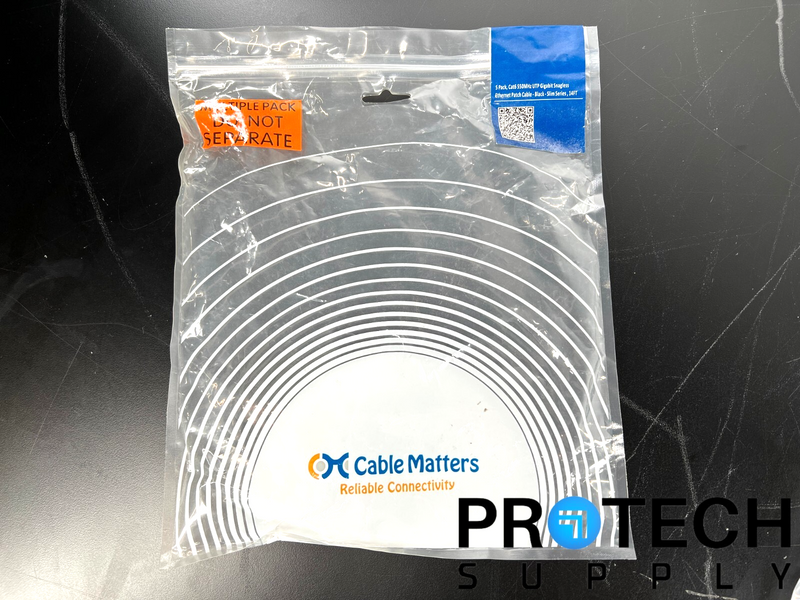 Load image into Gallery viewer, (5/Pk) Lot of Cable Matters 160019-BLK-14x5 Patch Cable 550Hz NEW with WARRANTY
