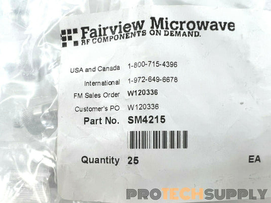 (Pack of 25) NEW Fairview Microwave SM4215 SMA Female To N Female Adapter 