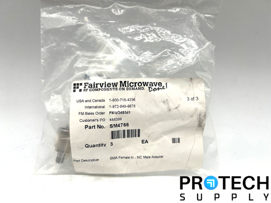 2/Pk Fairview Microwave SMA Female to NC Male Adapter SM4766 NEW w/ WARRANTY