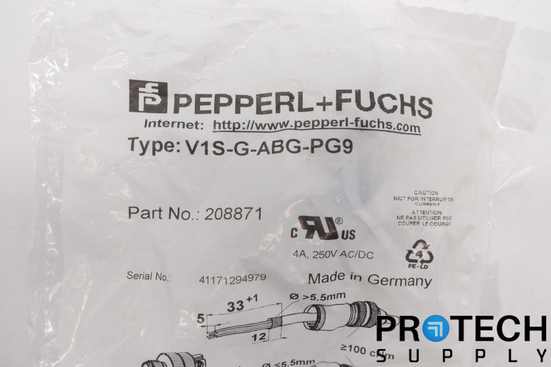Load image into Gallery viewer, Pepperl + Fuchs V1S-G-ABG-PG9 Field Attachable Male Connector NEW with WARRANTY

