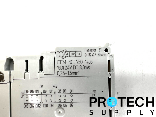 WAGO 750-1405 Digital Input Module 16-Channels 24V DC 3ms with WARRANTY