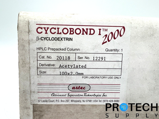Astec CYCLOBOND I 2000 Prepacked 20118 HPLC Column 100 x 2mm with WARRANTY