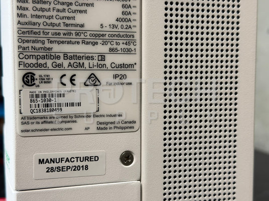 Schneider Conext MPPT 60-Amp 150V Solar Charge Controller with WARRANTY