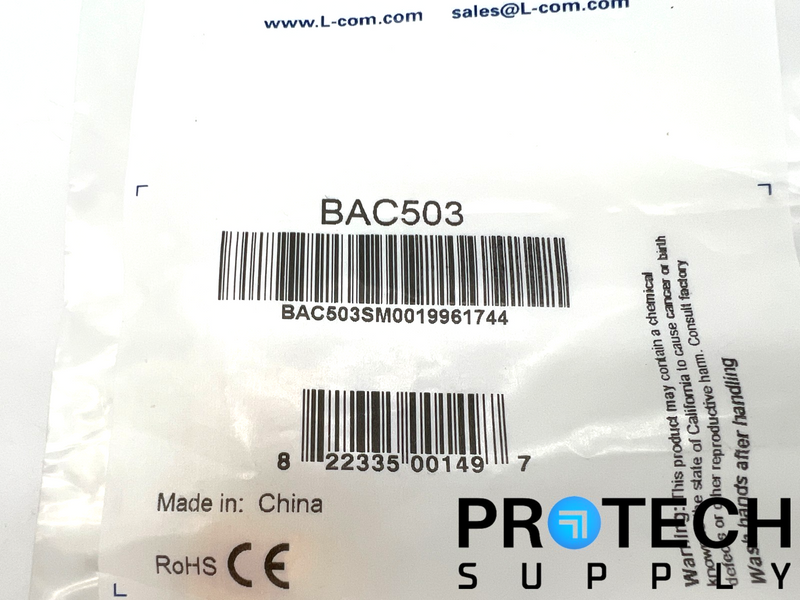 Load image into Gallery viewer, L-com BAC503 SMA Connector Plug 50Ohms Panel Mount Crimp NEW with WARRANTY
