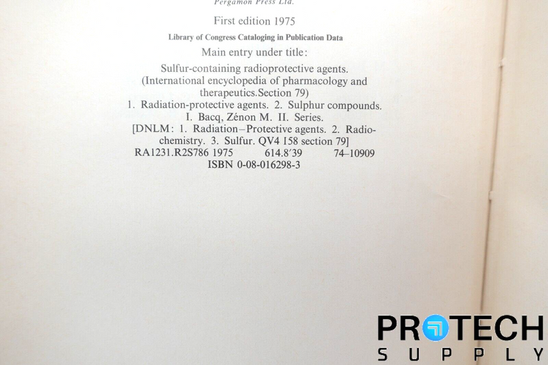 Load image into Gallery viewer, Sulfur Containing Radioprotective Agents Section 79 Hardcover by Z. M. Bacq
