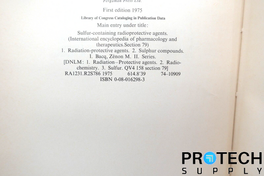 Sulfur Containing Radioprotective Agents Section 79 Hardcover by Z. M. Bacq