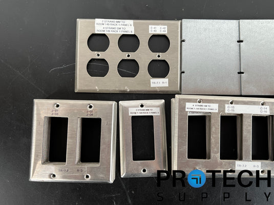 Approx 50 Various Stainless Steel Wallplates