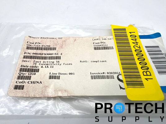 (1310/Pk) Littelfuse 0603SFS300F/32-2 Fuse Board Mount NEW with WARRANTY