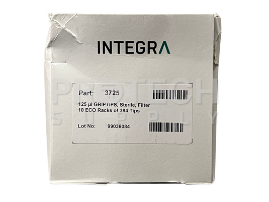 (3840/Pk) INTEGRA 3725 GripTips Pipette Tips 125µL NEW