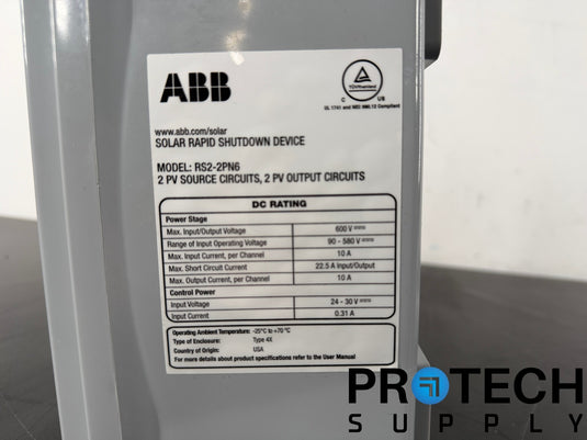 NEW ABB Solar Rapid Rapid Shutdown (RSD) System RS2-2PN6 with WARRANTY