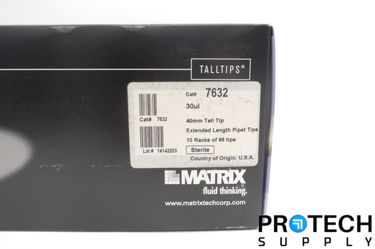 10/Pk Thermo Matrix 7632 40mm 96-Well Extended Pipette Tips 30ul NEW