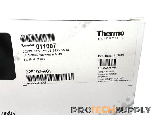 NEW 5x60 mL Bottle Thermo Scientific 011007 1413µS/cm Conductivity/TDS Standard 