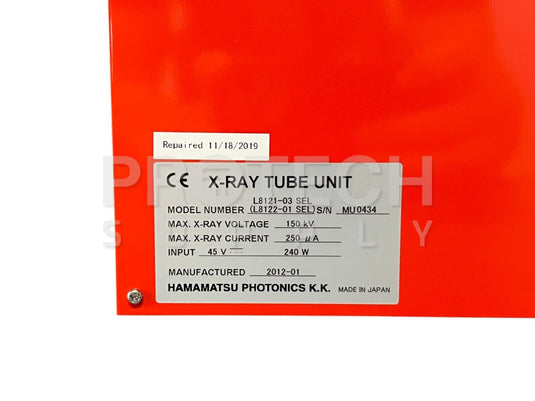 Hamamatsu L8121-03 X-Ray Tube Unit L8122-01 with WARRANTY