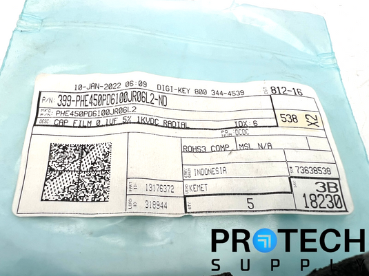 (5/Pk) KEMET PHE450PD6100JR06L2 Film Capacitor 0.1 µF NEW with WARRANTY