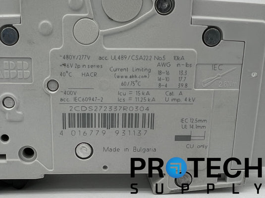 ABB UL489 Circuit Breaker 2CDS272337R0304 with WARRANTY